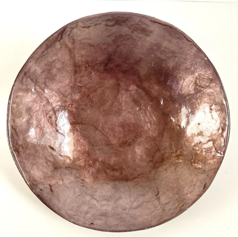 2 Z Gallerie Capiz Shell Bowls in Dark Amethyst